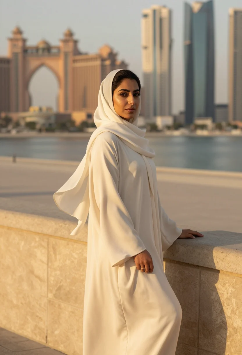 AI abu dhabi sample — portrait of a woman, three-quarter-length portrait of a Gulf