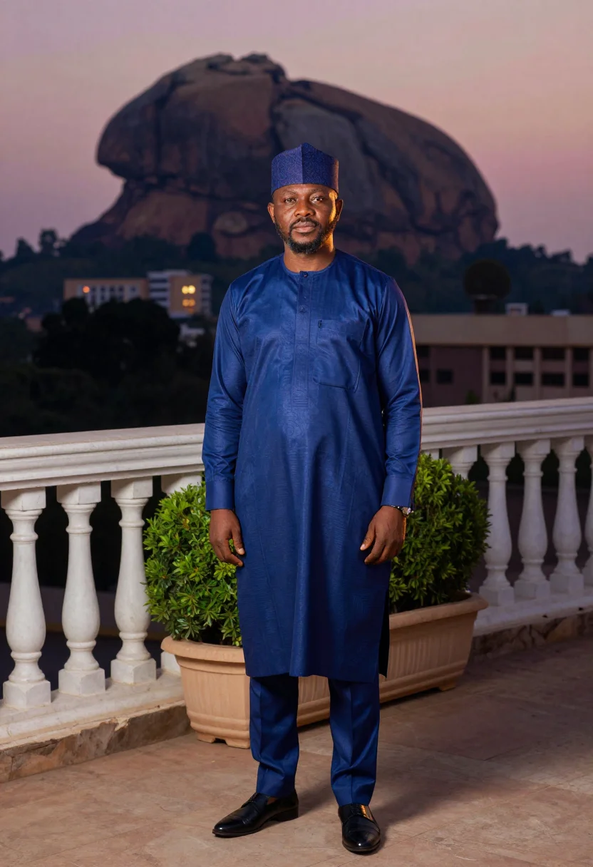 AI abuja rock sample — portrait of an official, full-length portrait of a Nigerian