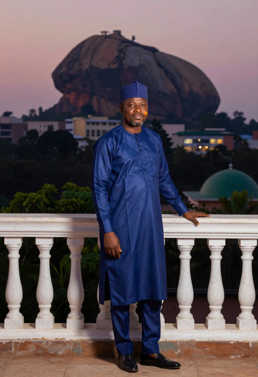 AI abuja rock sample — portrait of an official, three-quarter-length portrait of a