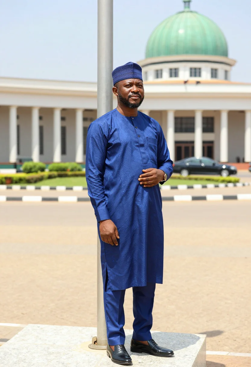 AI abuja rock sample — portrait of an official, waist-up portrait of a Nigerian man