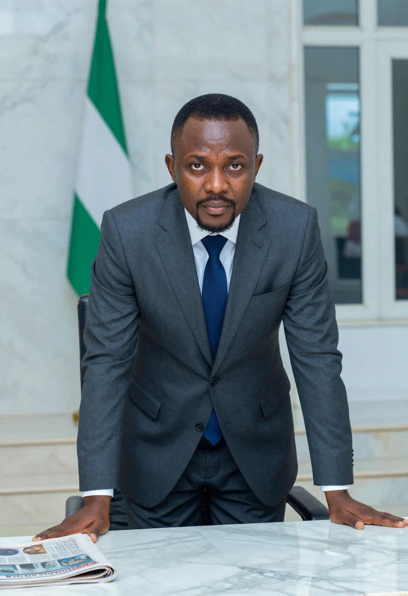AI abuja rock sample — portrait of an official, waist-up portrait of a Nigerian man