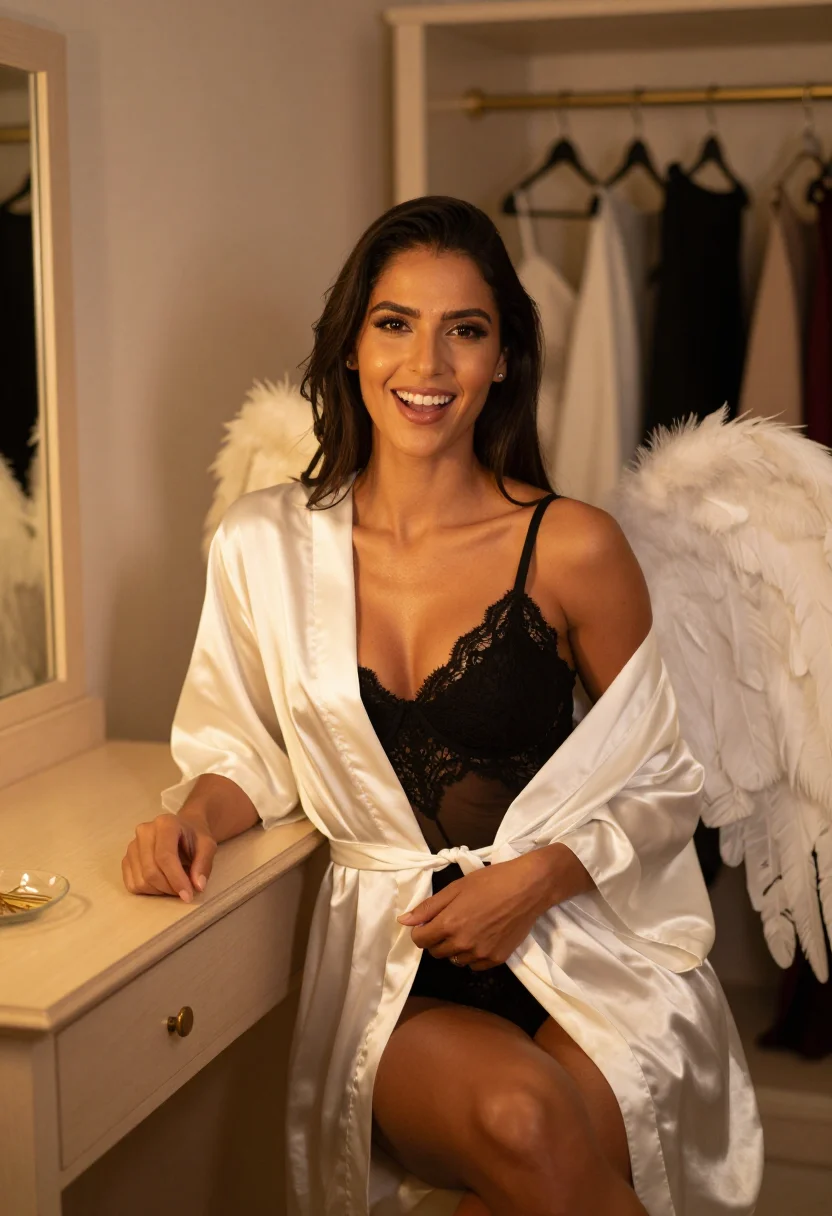 AI adriana lima angel sample — portrait of a woman, half-length portrait of a Brazilian wom