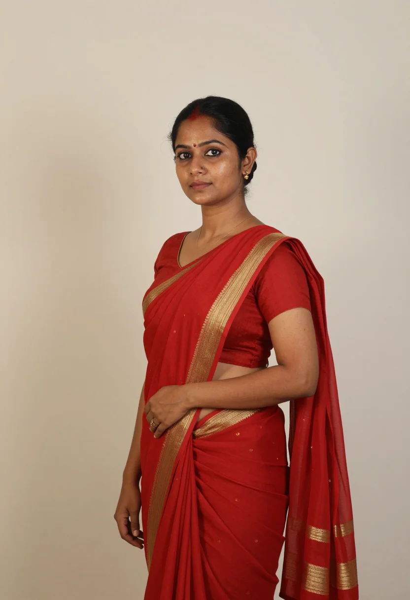 AI air india saree sample — portrait of a woman, half-length portrait of a South-Asian w