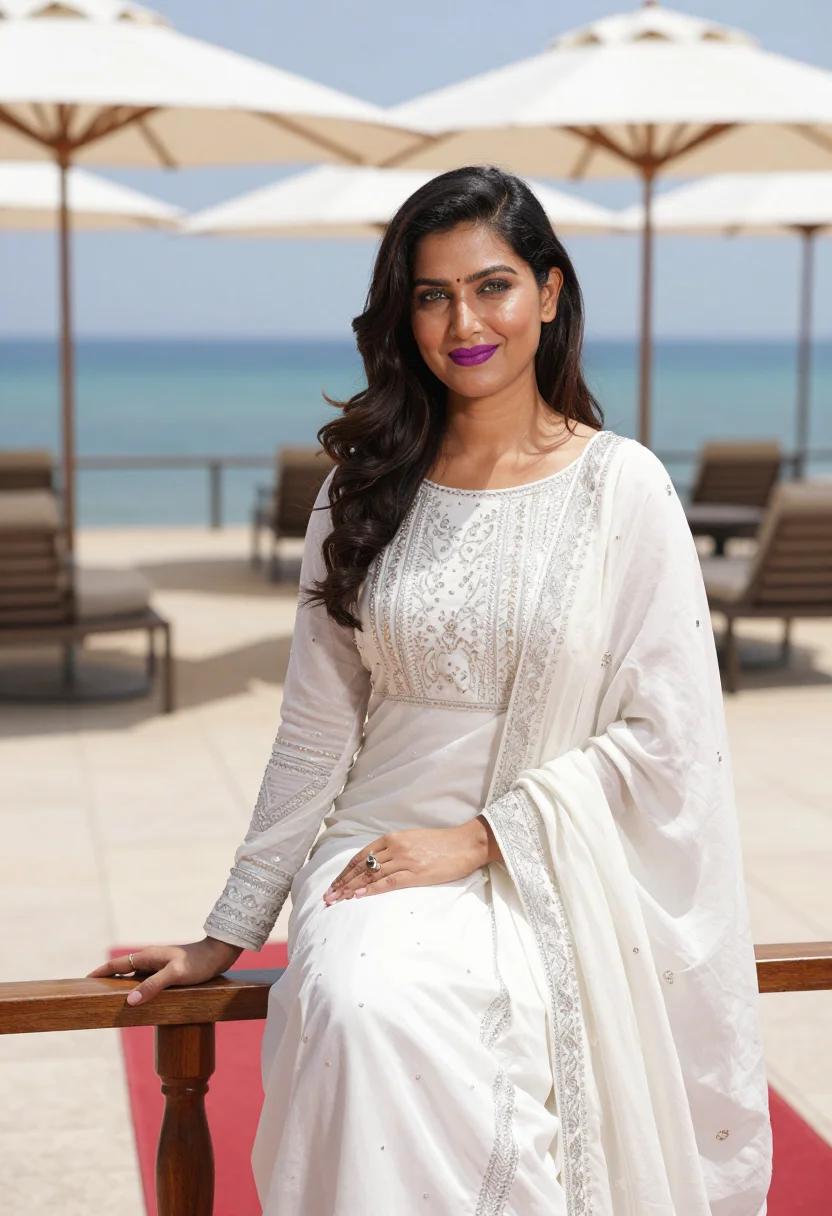 AI aishwarya cannes 2016 sample — portrait of a woman, half-length portrait of a South-Asian w