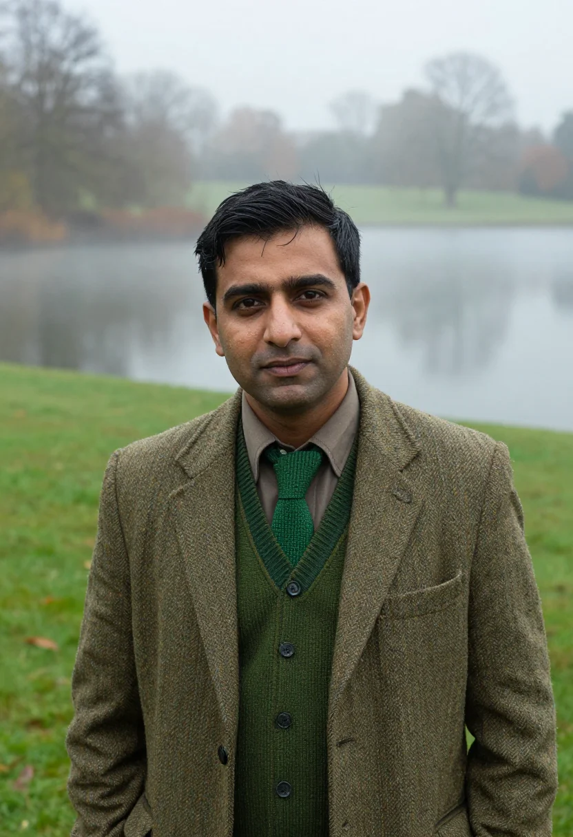 AI alan turing bletchley hut green sample — portrait of a man, framed tight, head and shoulders, the bod