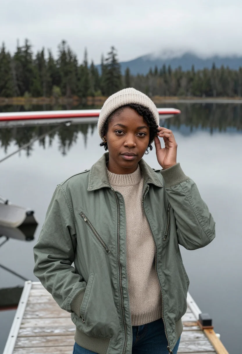AI alaska sample — portrait of a traveler, half-length portrait of an African-A