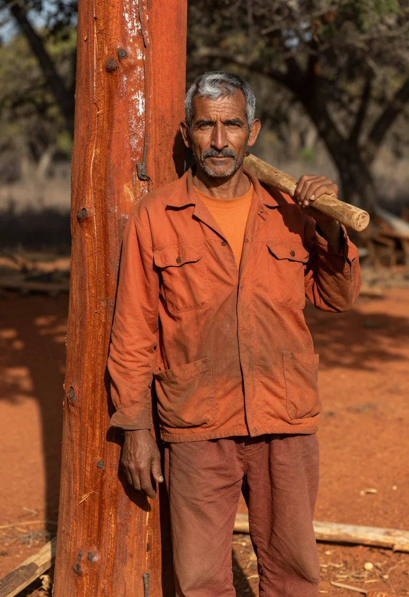 AI alentejo cork sample — portrait of a man, a man in his fifties with weathered tan s