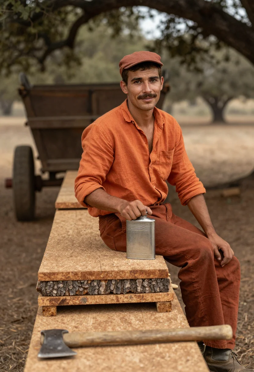 AI alentejo cork sample — portrait of a man, a man in his thirties with honey skin, br