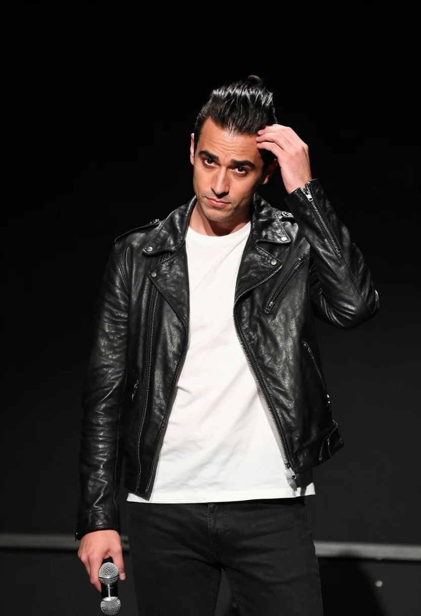 AI alex turner am sample — portrait of a man, close half-length portrait of a man of We