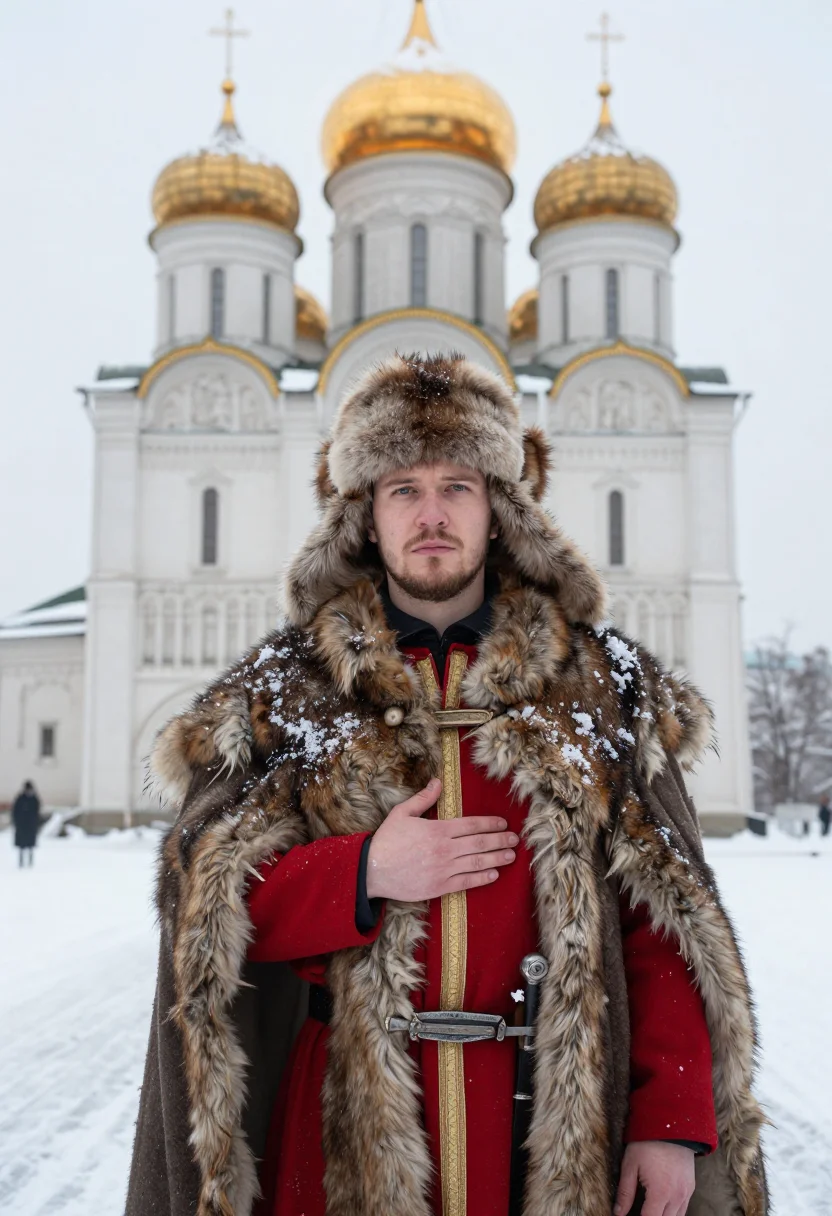 AI alexander nevsky sample — portrait of a man, chest-up portrait of an Eastern-European
