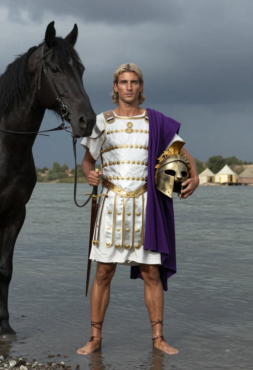 AI alexander sample — portrait of a man, full-length portrait of a Macedonian man