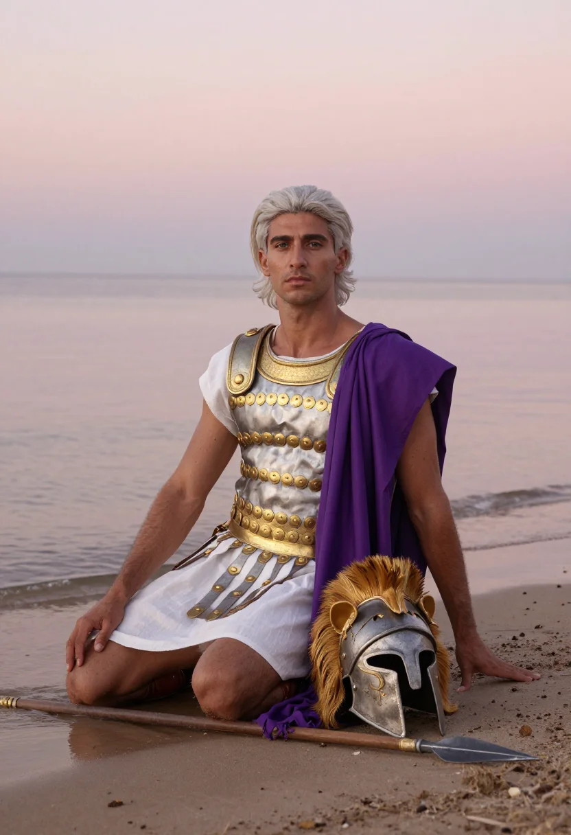 AI alexander sample — portrait of a man, half-length portrait of a Macedonian man