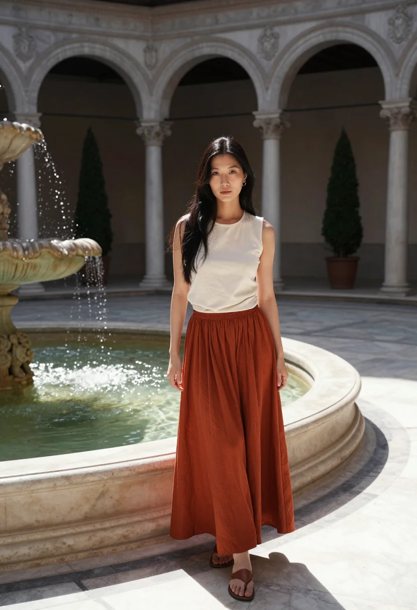 AI alhambra sample — portrait of a woman, waist-up portrait of an East-Asian woma