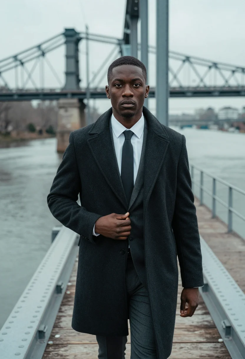 AI ali sample — portrait of a man, close half-length portrait of a Black Ame