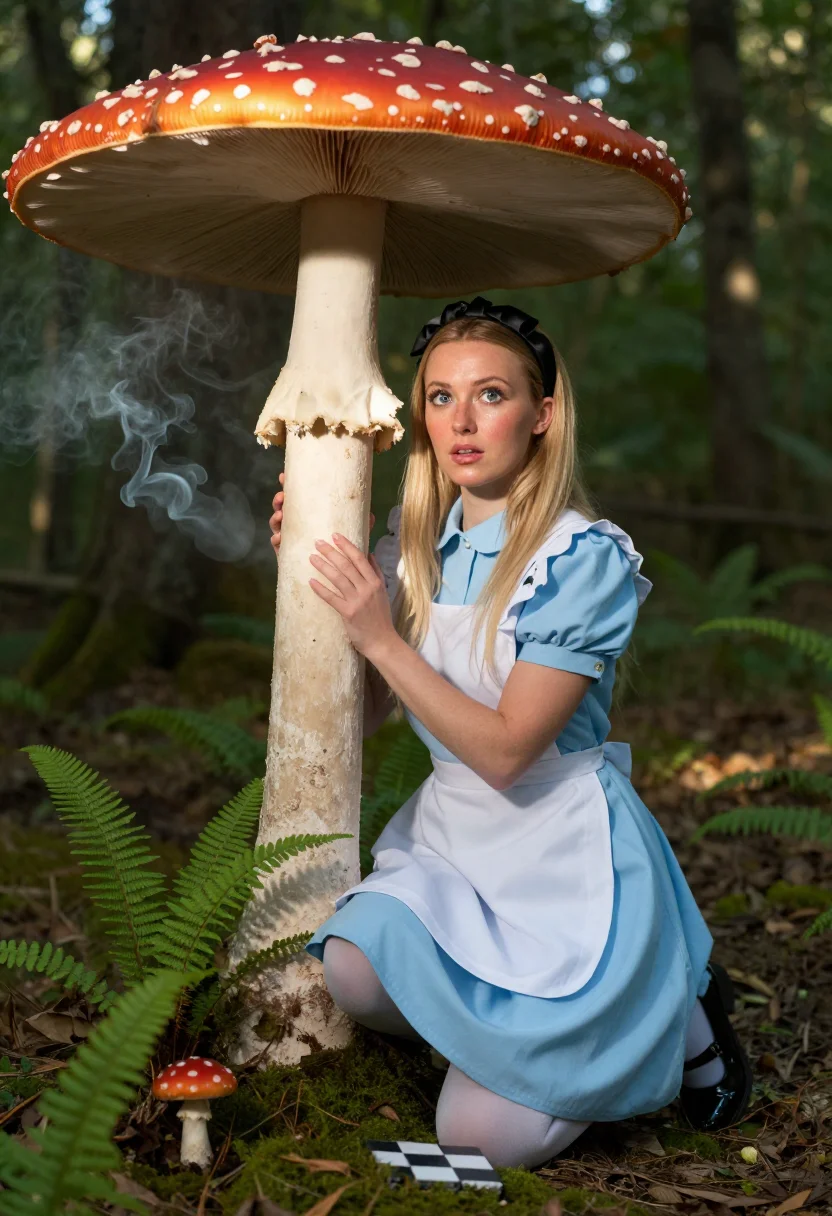 AI alice wonderland sample — portrait of a woman, half-length low-angle portrait of a Wes