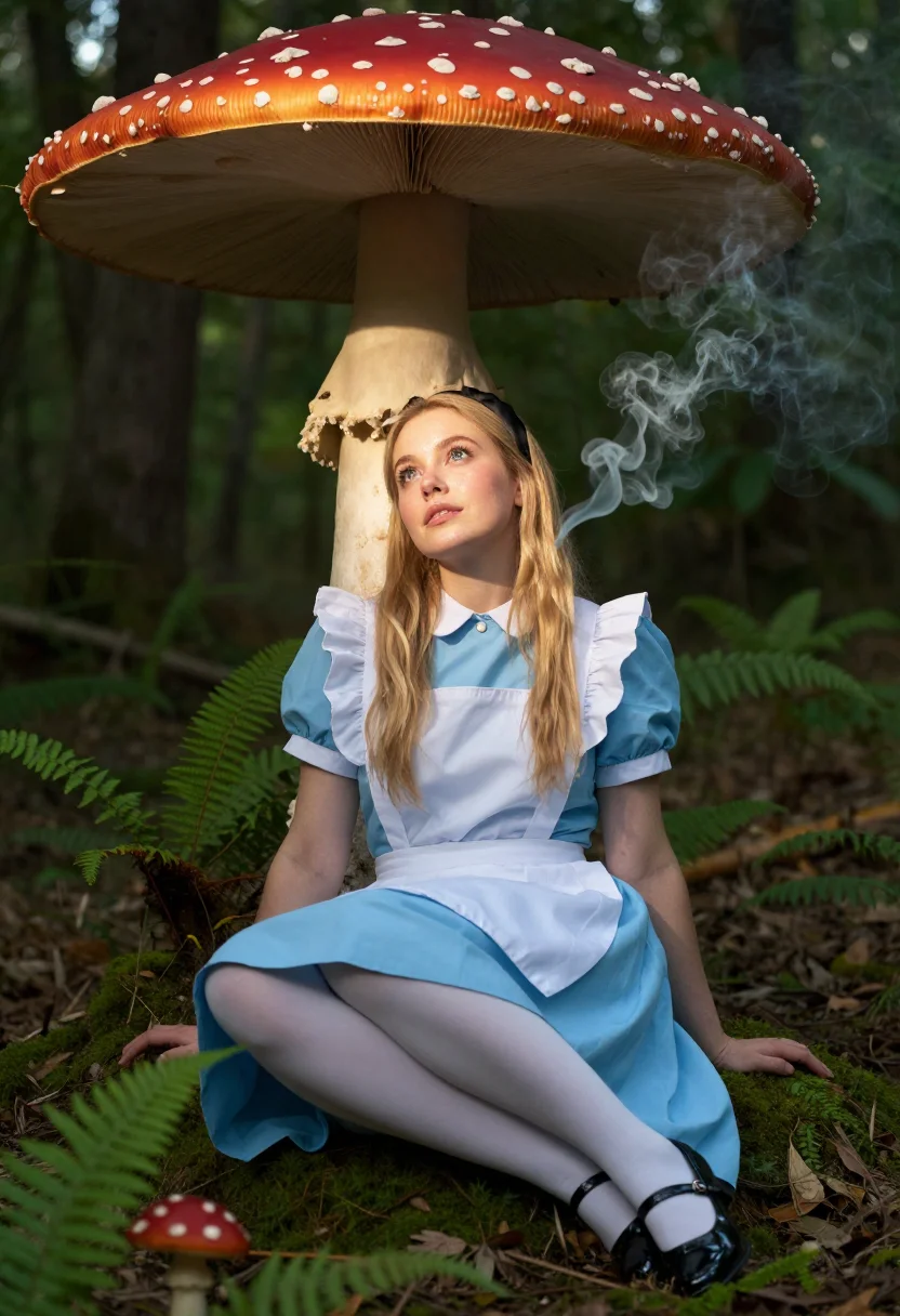 AI alice wonderland sample — portrait of a woman, full-length low-angle portrait of a Wes
