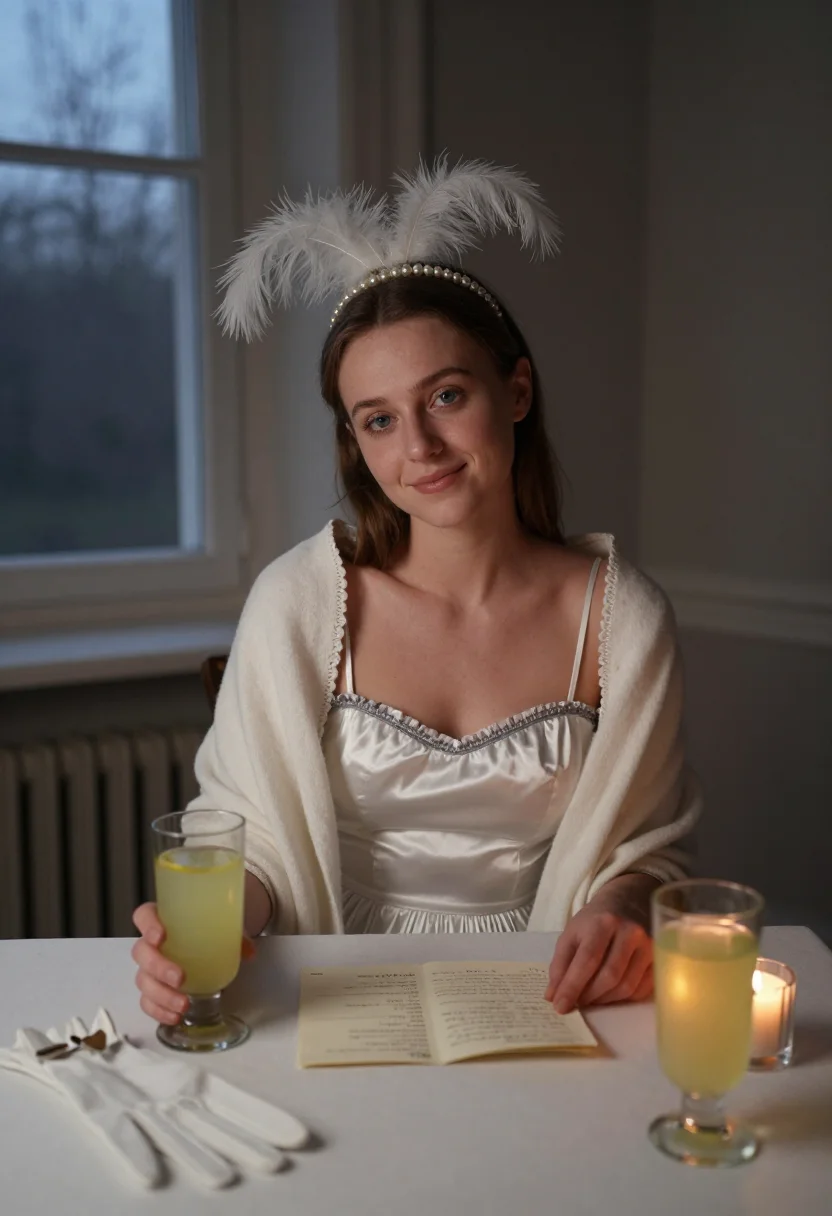 AI almacks belle sample — portrait of a woman, in her late teens with fair skin, blue