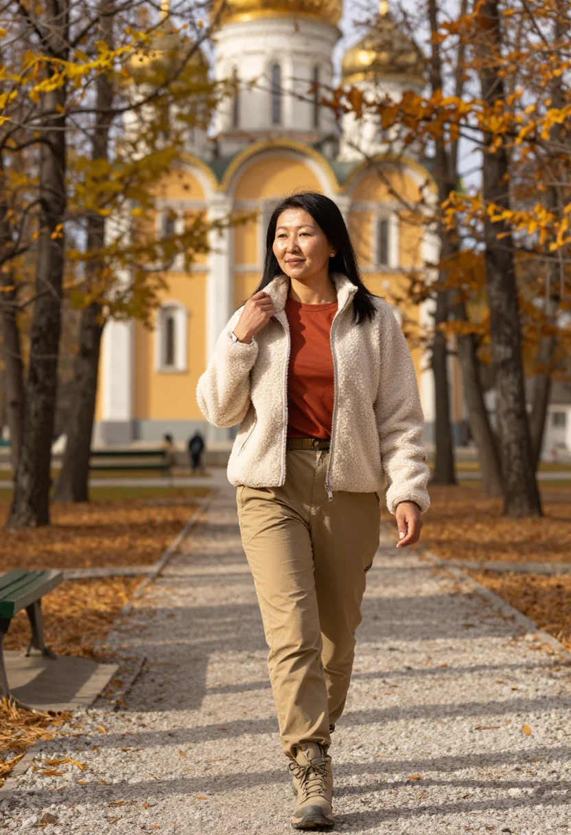 AI almaty sample — portrait of a traveller, half-length portrait of a Kazakh wo