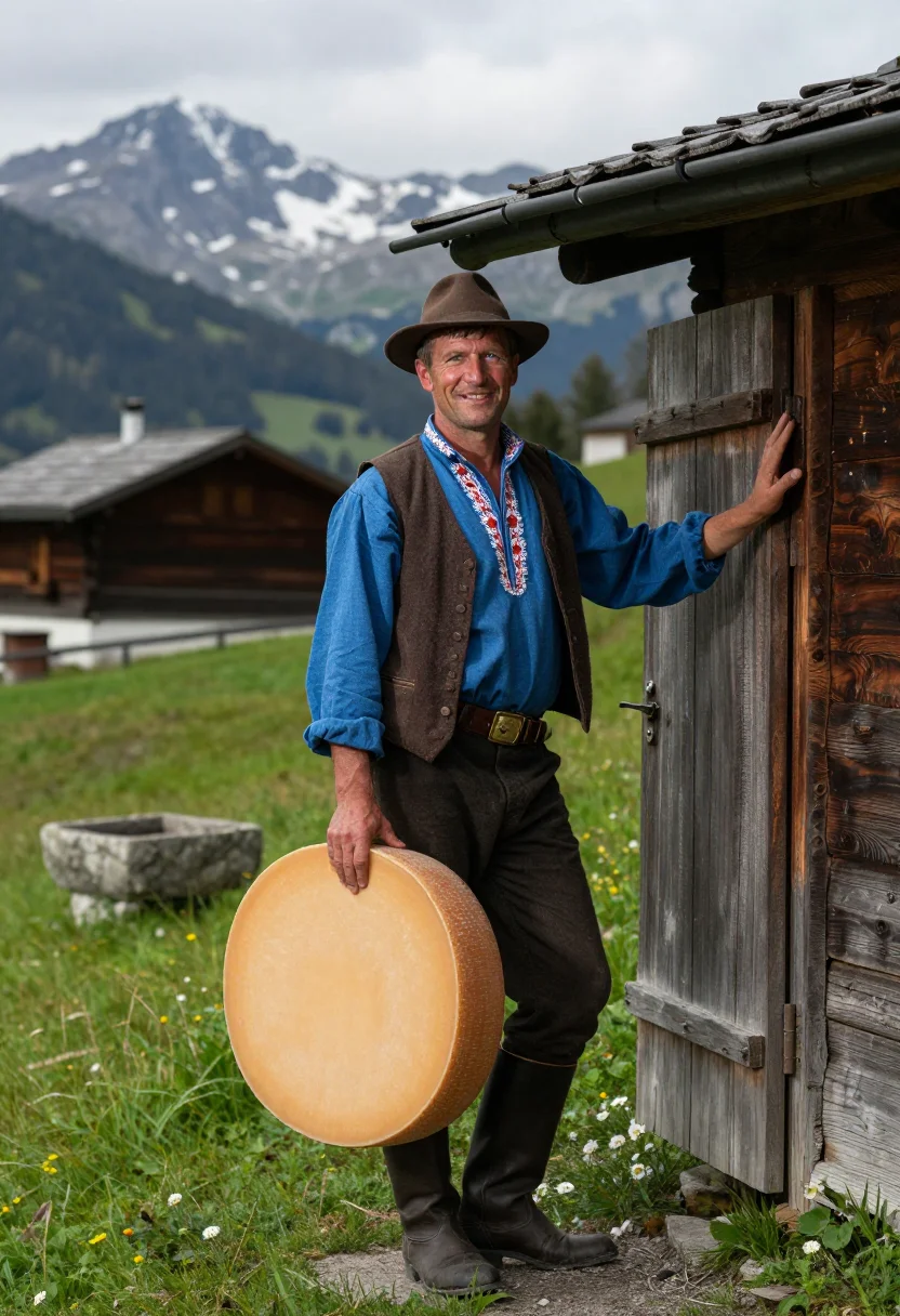 AI alpabzug sample — portrait of a man, half-length portrait of a Swiss man in hi