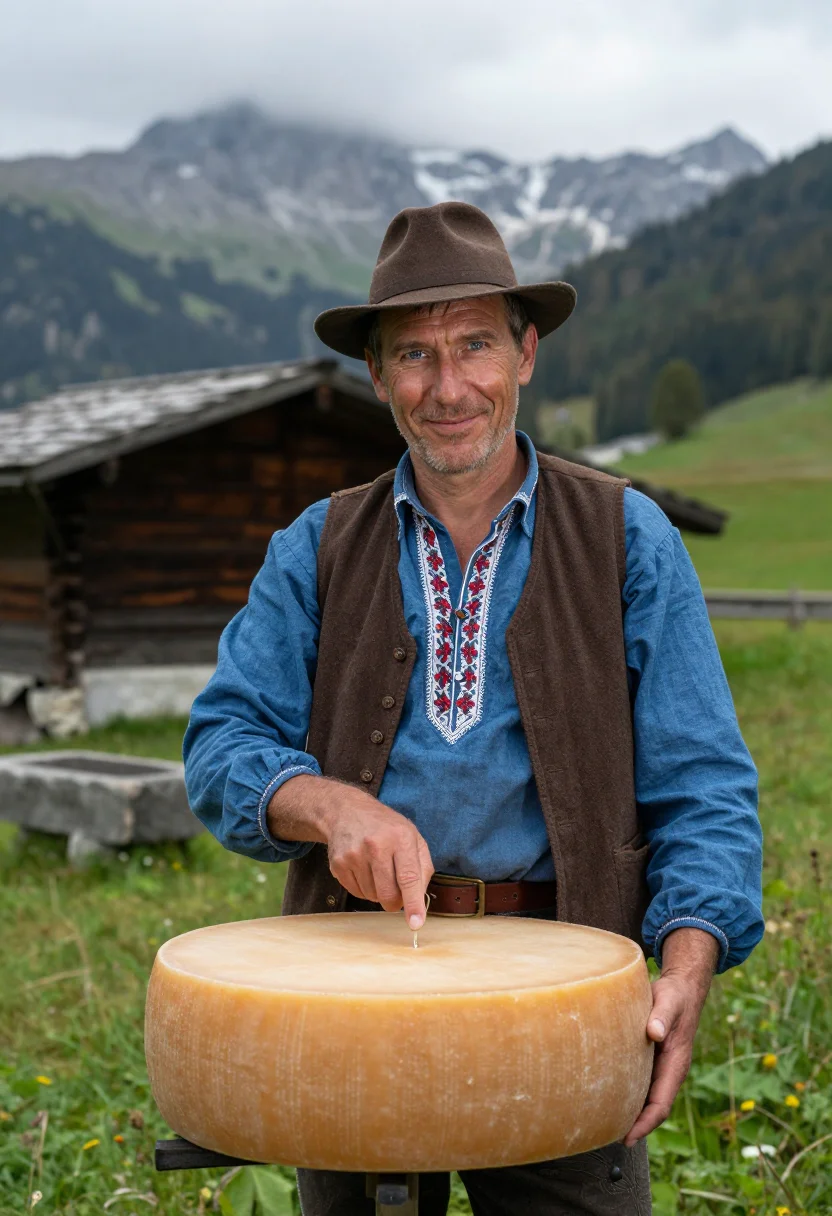 AI alpabzug sample — portrait of a man, chest-up portrait of a Swiss man in his f