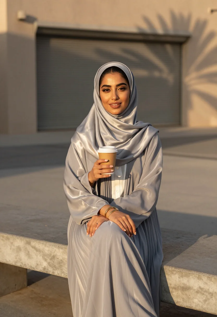 AI alserkal abaya sample — portrait of a woman, waist-up portrait of an Emirati woman i