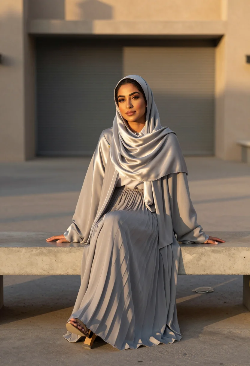 AI alserkal abaya sample — portrait of a woman, full-length portrait of an Emirati woma