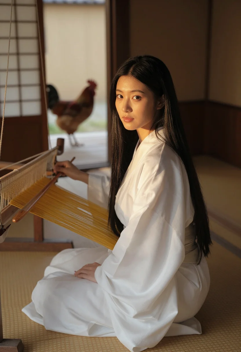 AI amaterasu sample — portrait of a woman, half-length seated portrait of a Japane