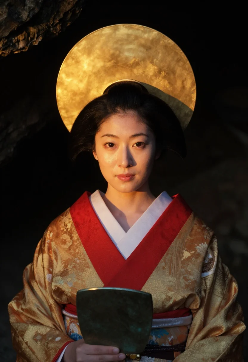 AI amaterasu sample — portrait of a woman, head-and-shoulders portrait of a Japane
