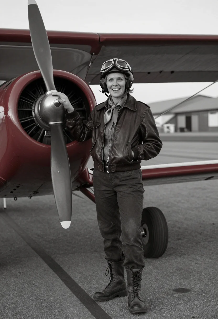 Example portrait from the AI Amelia Earhart — Free Preview, Train Once