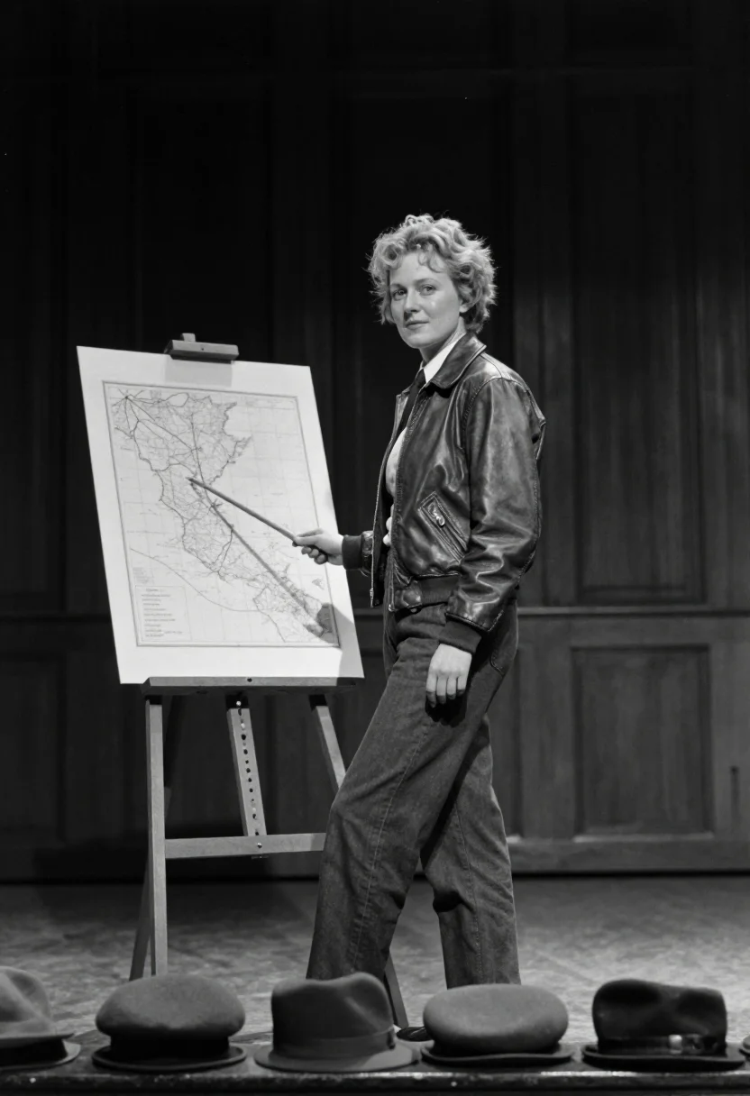 AI amelia earhart sample — portrait of a woman, a full-length photograph on a lecture-h