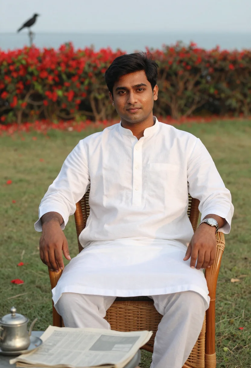 AI amitabh deewar sample — portrait of a man, half-length seated portrait of a South-As