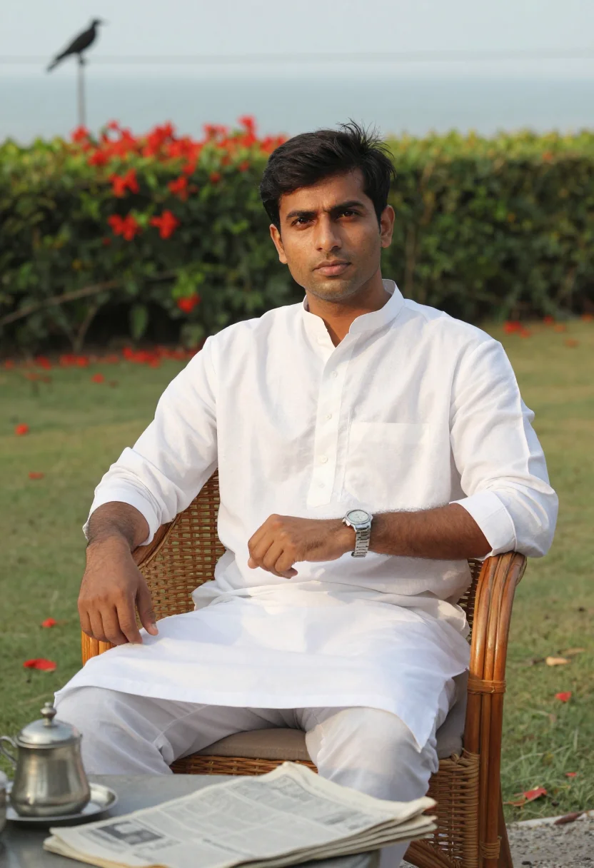AI amitabh deewar sample — portrait of a man, close seated portrait of a South-Asian ma