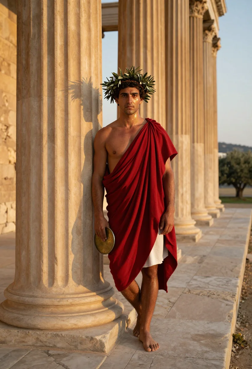 AI ancient olympian sample — portrait of a man, full-length portrait of a Greek man in hi