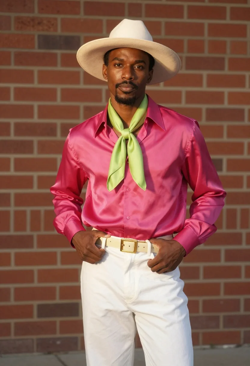AI andre 3000 atlanta stankonia palette sample — portrait of a man, Black American and in his mid-twenties, w