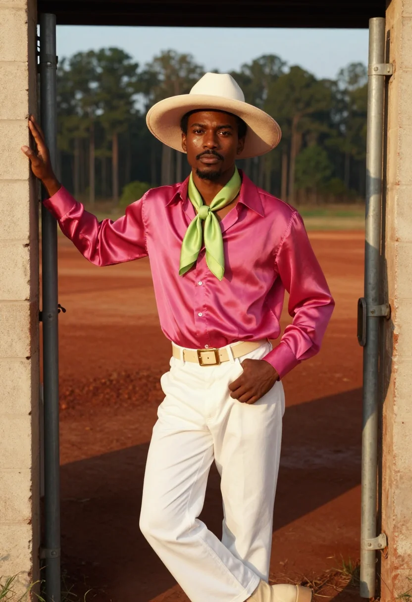 AI andre 3000 atlanta stankonia palette sample — portrait of a man, Black American and in his mid-twenties, w