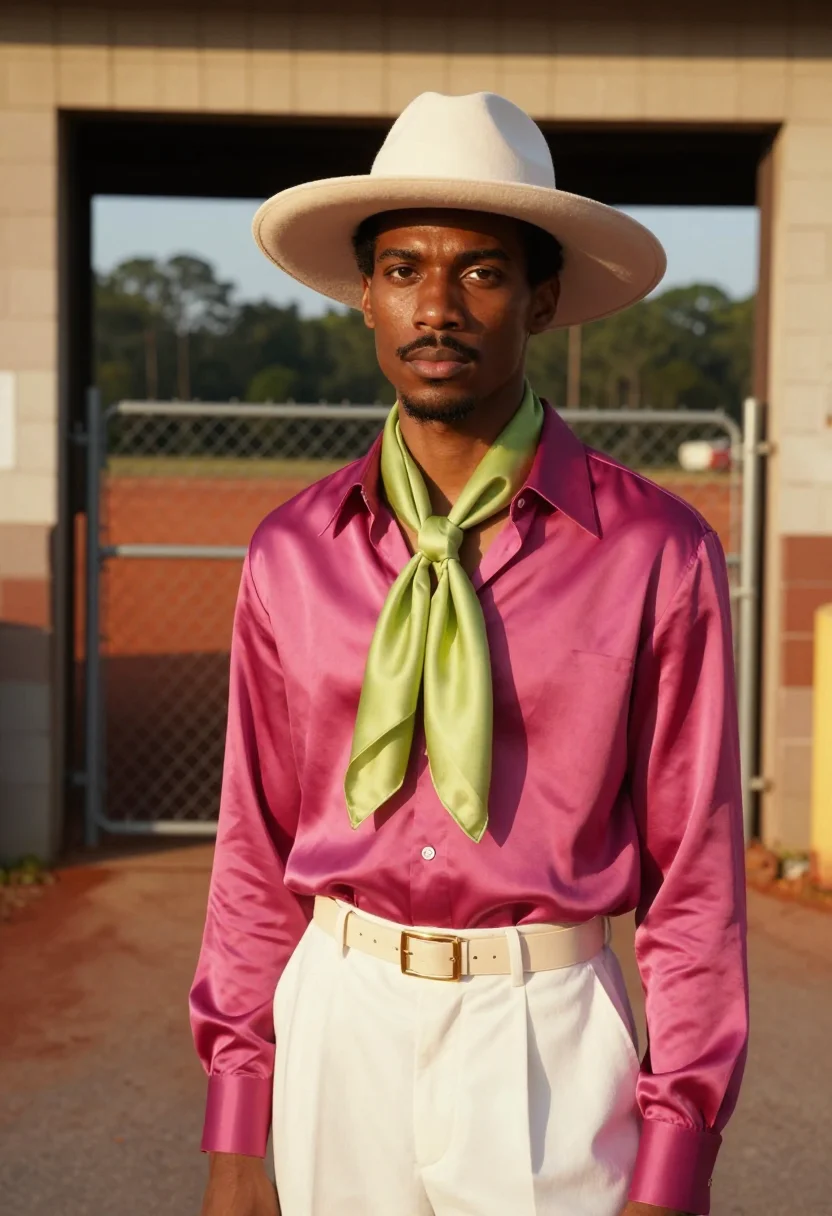 AI andre 3000 atlanta stankonia palette sample — portrait of a man, Black American and in his mid-twenties, w