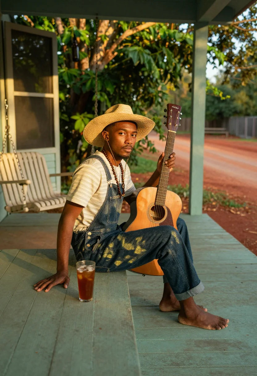 AI andre 3000 sample — portrait of a man, full-length portrait of a Black man with
