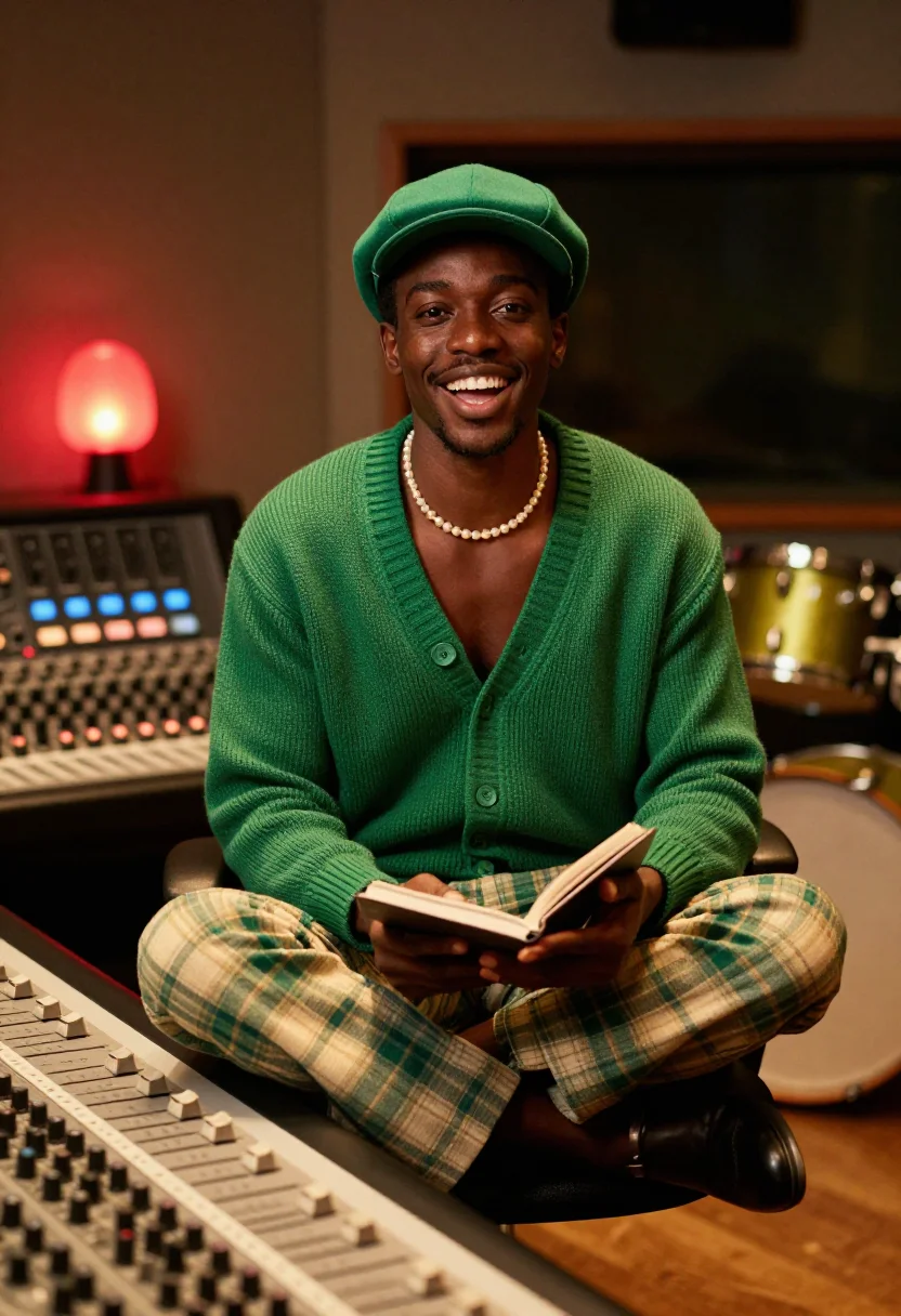 AI andre 3000 sample — portrait of a man, close half-length portrait of a Black man