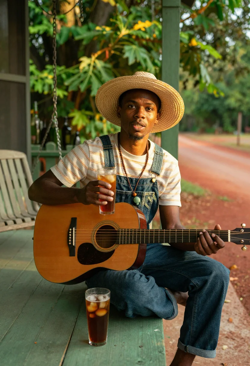 AI andre 3000 sample — portrait of a man, close half-length portrait of a Black man