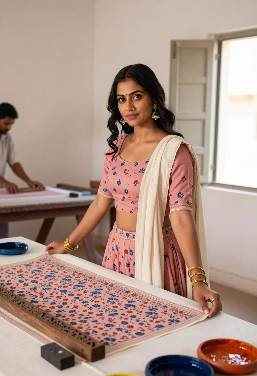 AI anita dongre sample — portrait of a woman, half-length portrait of a Rajasthani wo