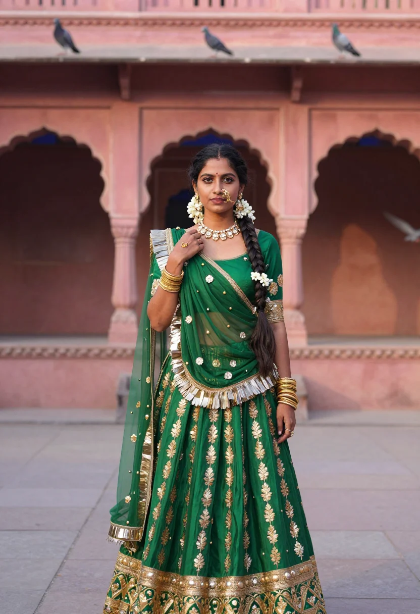 AI anita dongre sample — portrait of a woman, half-length portrait of a Rajasthani wo