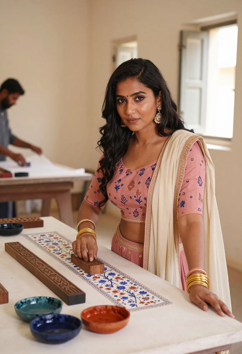 AI anita dongre sample — portrait of a woman, tight chest-up portrait of a Rajasthani