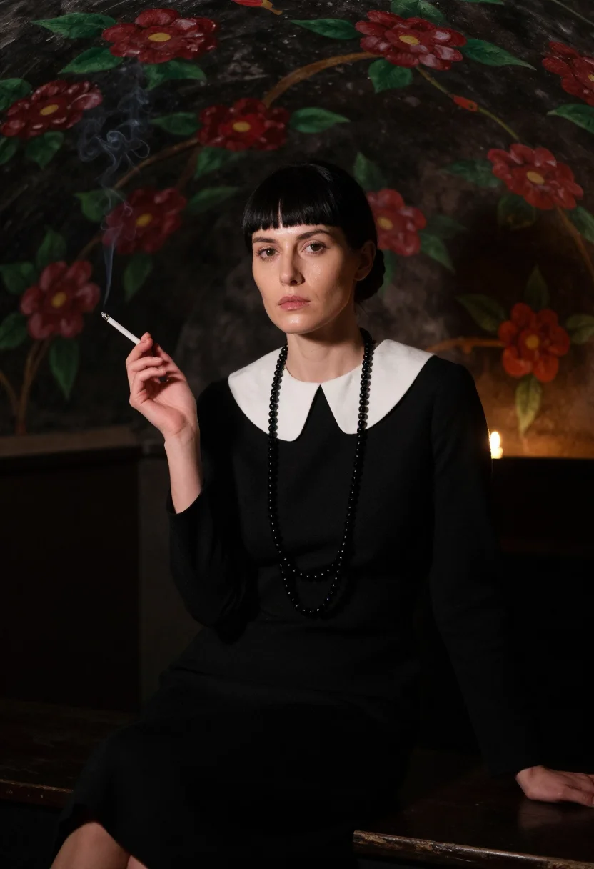 AI anna akhmatova sample — portrait of a woman, half-length portrait of a Western-Europ