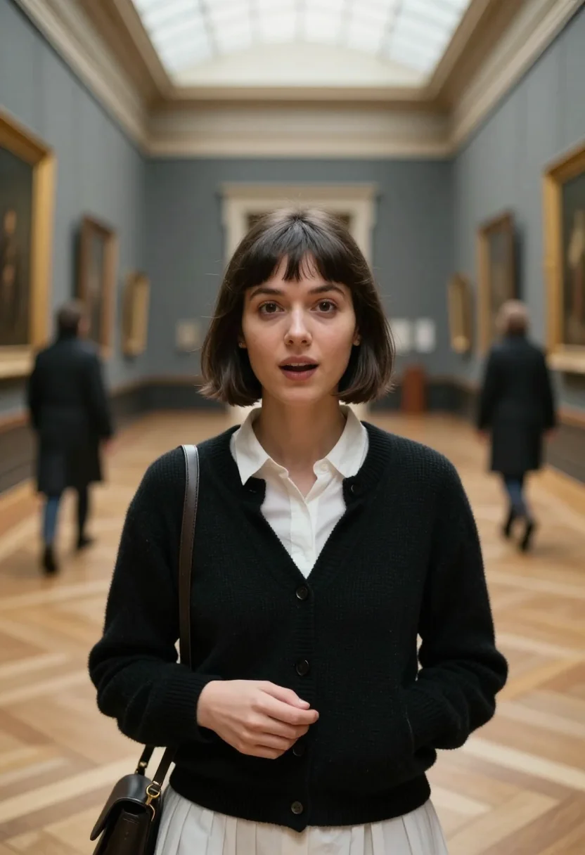 AI anna karina sample — portrait of a woman, chest-up portrait of a Danish woman in