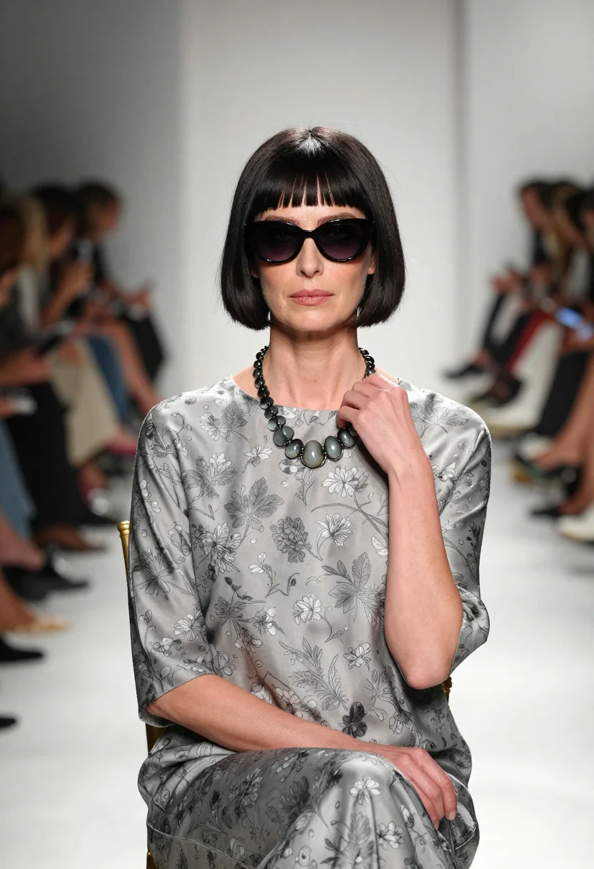 AI anna wintour sample — portrait of a woman, close half-length portrait of a Western