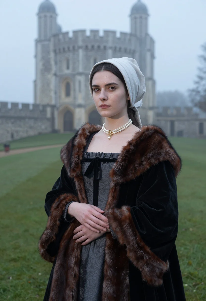 AI anne boleyn sample — portrait of a woman, chest-up portrait of an English woman i