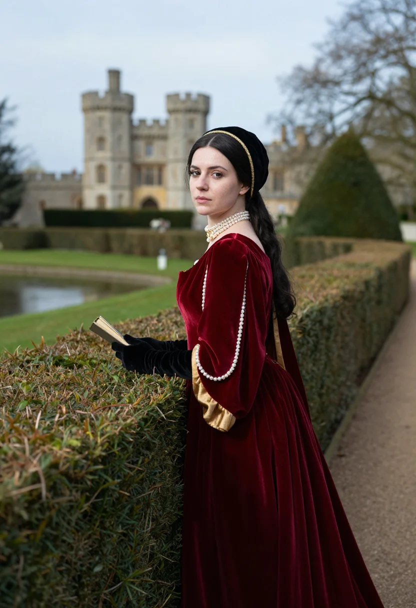 AI anne boleyn sample — portrait of a woman, low three-quarter-length portrait of an