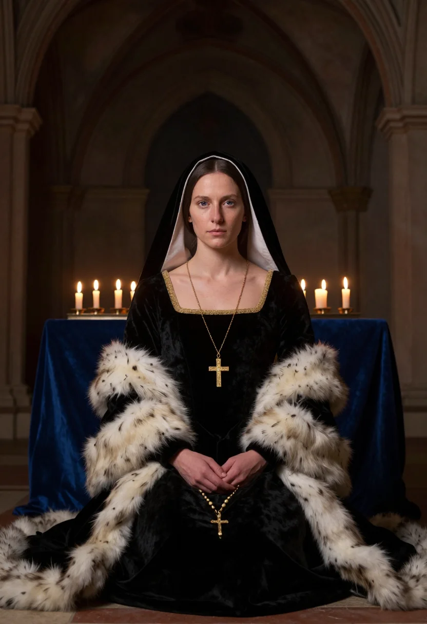 AI anne de bretagne sample — portrait of a woman, chest-up portrait of a Western-European
