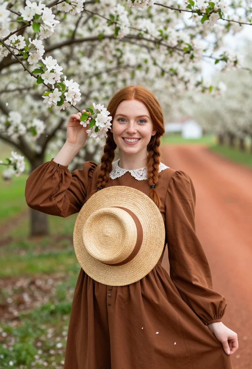 AI anne shirley sample — portrait of a woman, close head-and-shoulders portrait of a