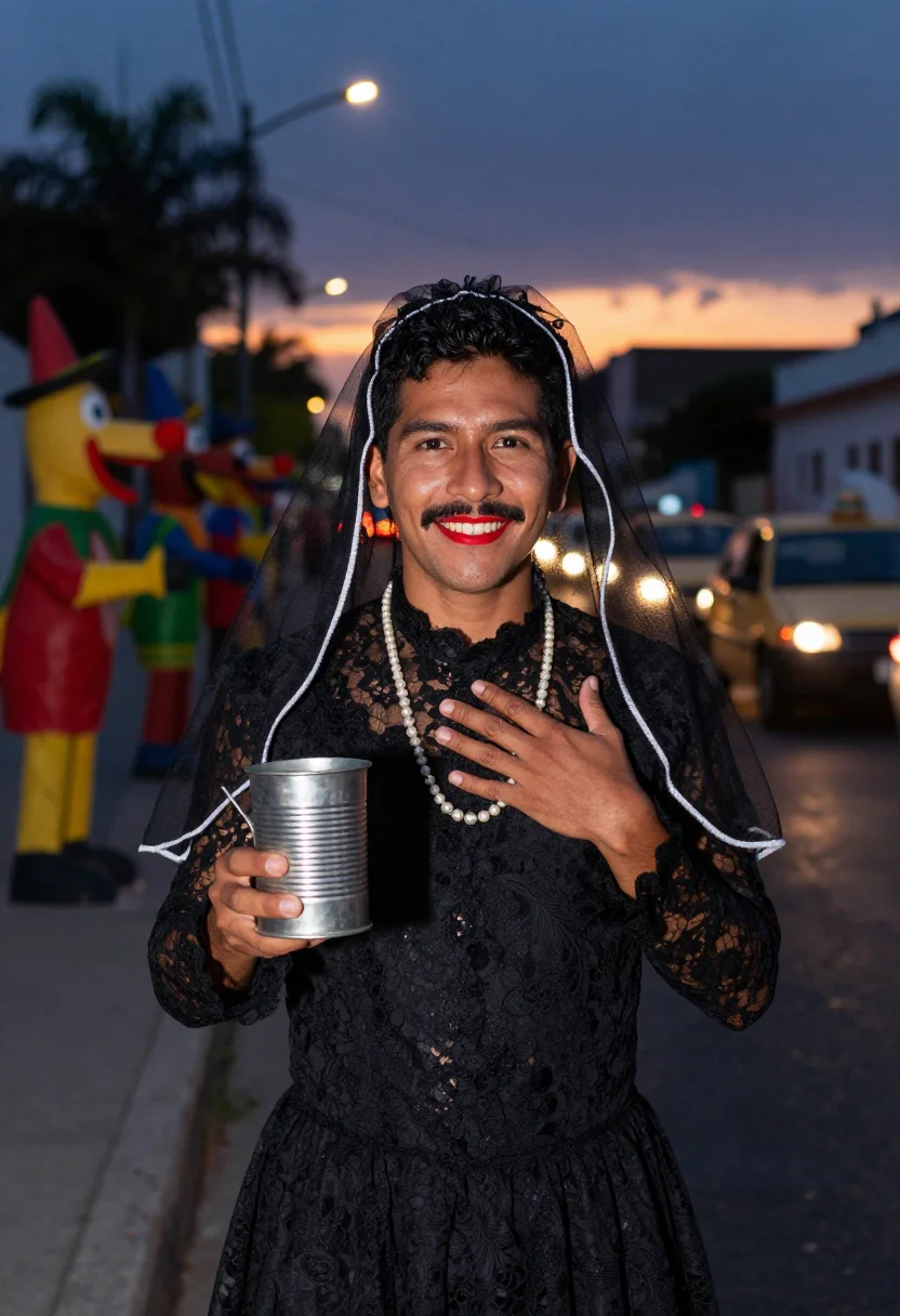 AI ano viejo ecuador sample — portrait of a man, half-length frontal portrait of an Ecuado